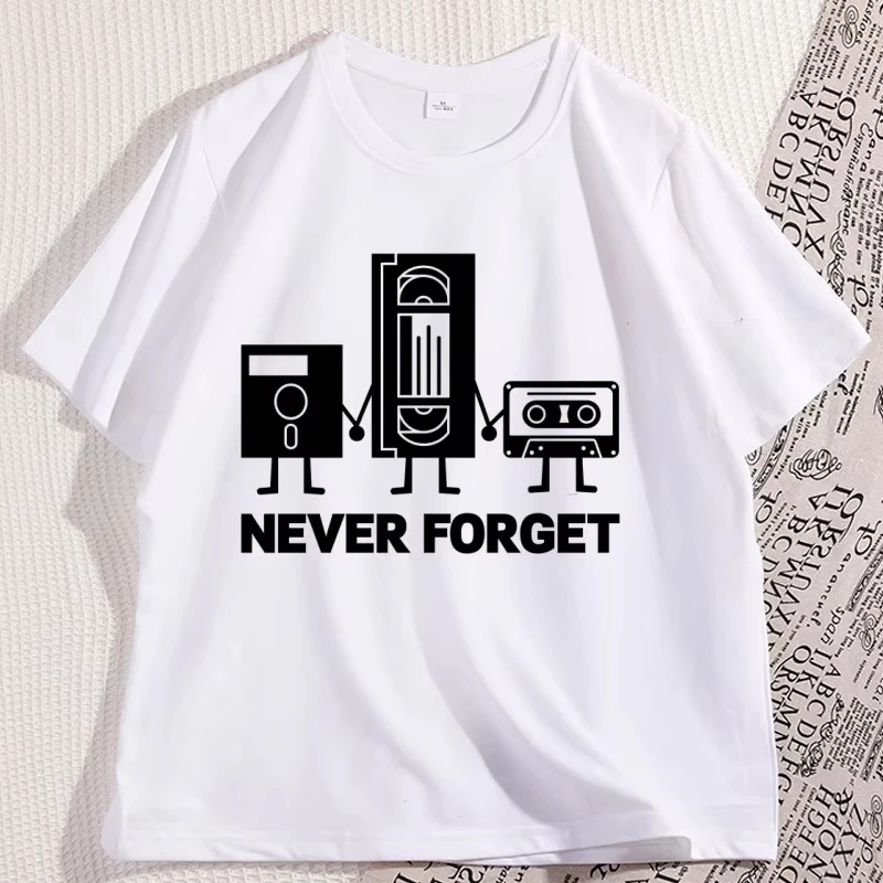 Футболка Never Forget с изображением винтажной кассетной ленты, ретро-футболка в стиле 90-х и 80-х годов, мужская и женская хлопковая футболка, высококачественная уличная одежда
Футболка Never Forget с изображением винтажной кассетной ленты, ретро-футболка в стиле 90-х и 80-х годов, мужская и женская хлопковая футболка, высококачественная уличная одежда