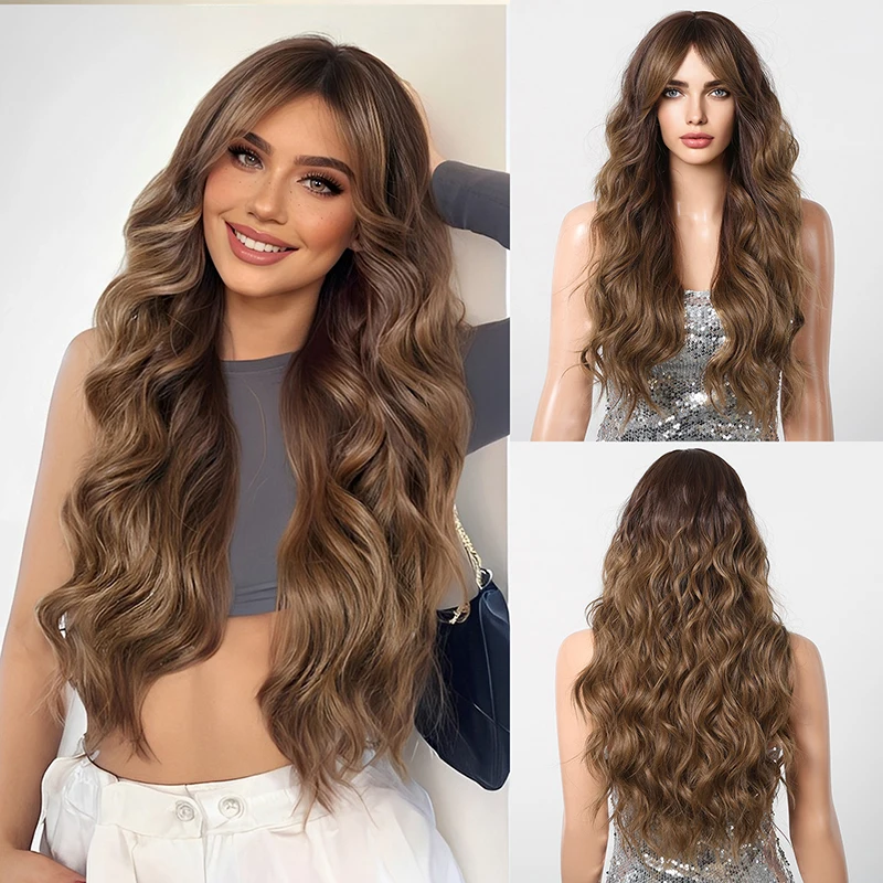 The 26-Inch Gradient Light Brown Long Curly Hair Synthetic Wig With Natural Waves Is Suitable For Women'S Daily Party Use
The 26-Inch Gradient Light Brown Long Curly Hair Synthetic Wig With Natural Waves Is Suitable For Women'S Daily Party Use