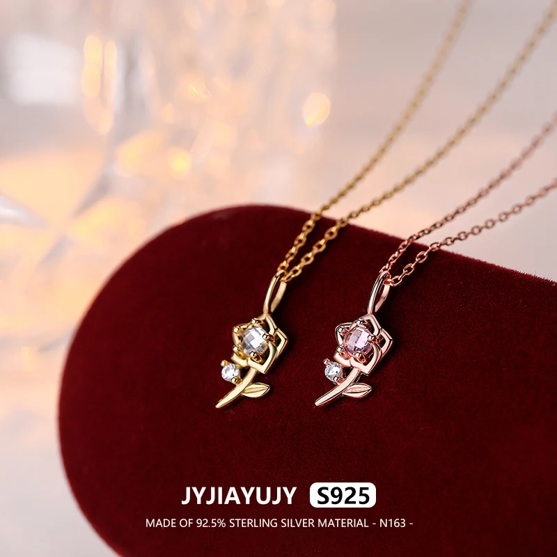JYJIAYUJY 100% Sterling Silver S925 Necklace Flower Style 11MM Rose Design With Zircon Pendant Fashion Jewelry Gift Daily N163
JYJIAYUJY 100% Sterling Silver S925 Necklace Flower Style 11MM Rose Design With Zircon Pendant Fashion Jewelry Gift Daily N163