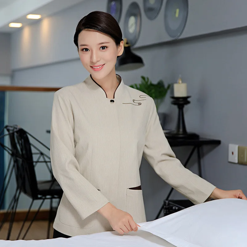 Hotel room cleaning uniform, long-sleeved autumn and winter attire, mall and residential property cleaning worker, hospital wome
Hotel room cleaning uniform, long-sleeved autumn and winter attire, mall and residential property cleaning worker, hospital wome