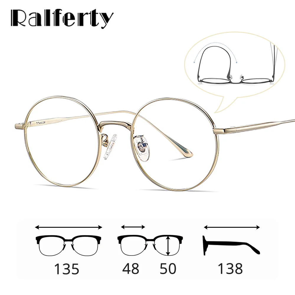 Ralferty Vintage Round Titanium Eyeglass Frame Women Men Oversize Big Gold Metal Eyewear 0 Diopter No Medical Myopia Optic Frame
Ralferty Vintage Round Titanium Eyeglass Frame Women Men Oversize Big Gold Metal Eyewear 0 Diopter No Medical Myopia Optic Frame