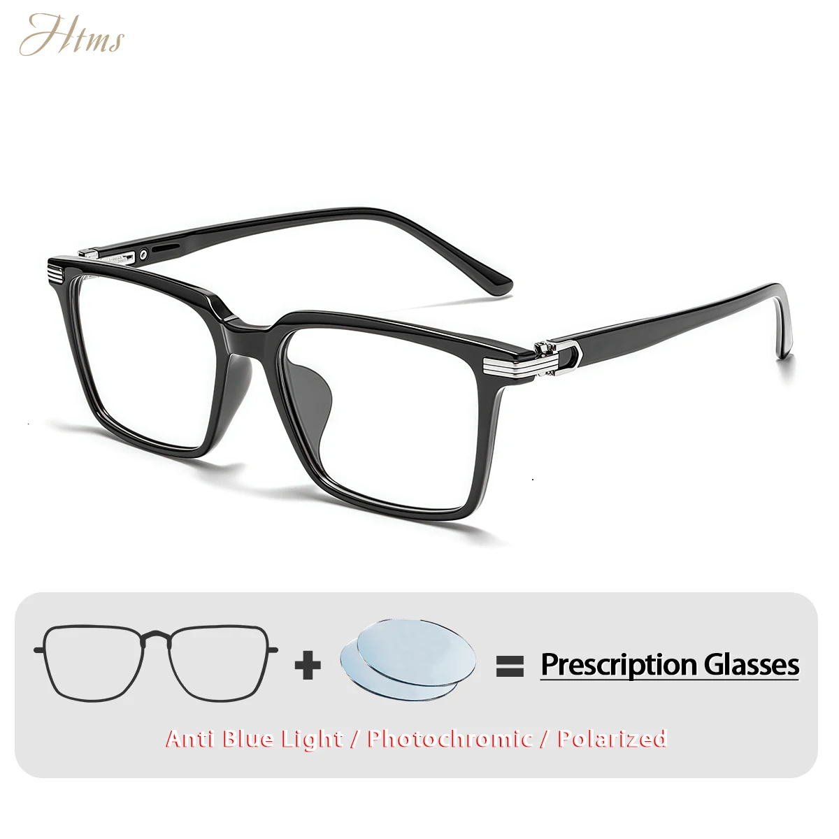 HTMS Black Square Frame TR90 Prescription Glasses Ultra Lightweight Business Eyewear for Men Women Stylish High Quality
HTMS Black Square Frame TR90 Prescription Glasses Ultra Lightweight Business Eyewear for Men Women Stylish High Quality