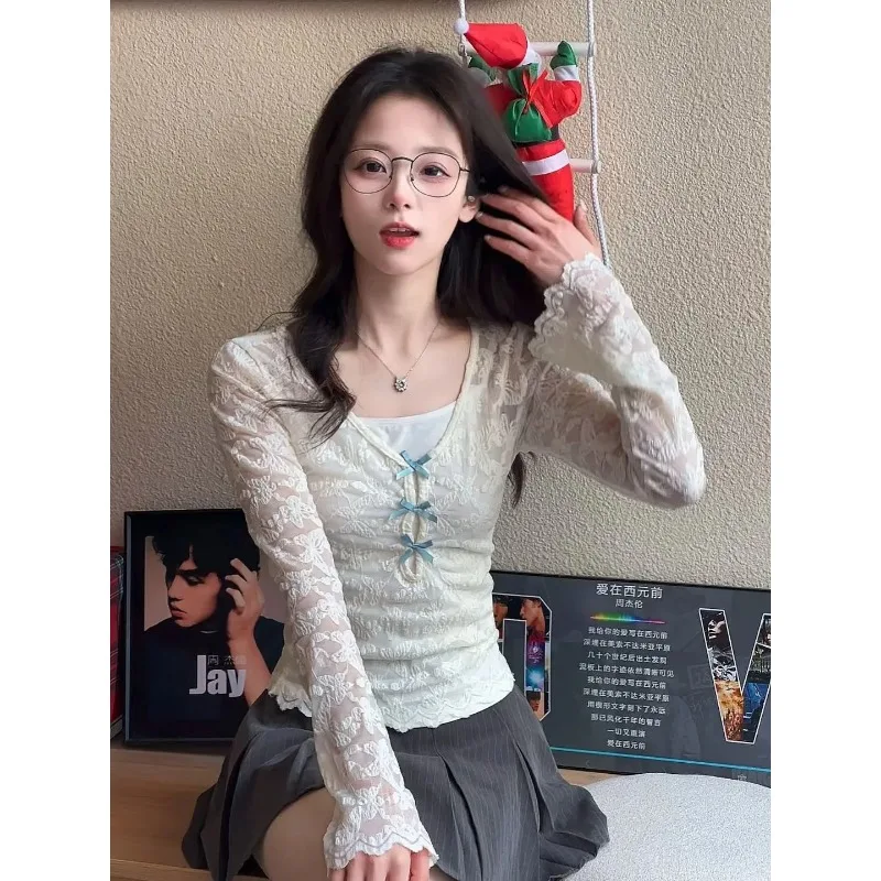 Корейская шикарная женская футболка из двух частей с длинными рукавами, осенний шикарный короткий топ, милый универсальный пуловер
Корейская шикарная женская футболка из двух частей с длинными рукавами, осенний шикарный короткий топ, милый универсальный пуловер