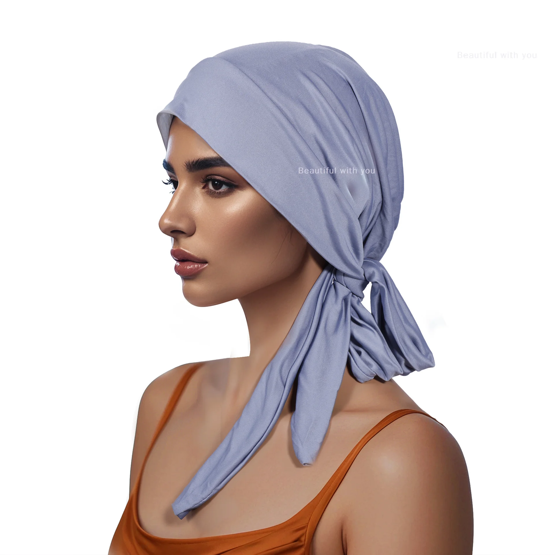 Stylish Ethnic Turban in Solid Color; Elastic Ribbon Headscarf; Fashionable Beanie Hat for Women; Hair Accessories for Girls. 
Stylish Ethnic Turban in Solid Color; Elastic Ribbon Headscarf; Fashionable Beanie Hat for Women; Hair Accessories for Girls.