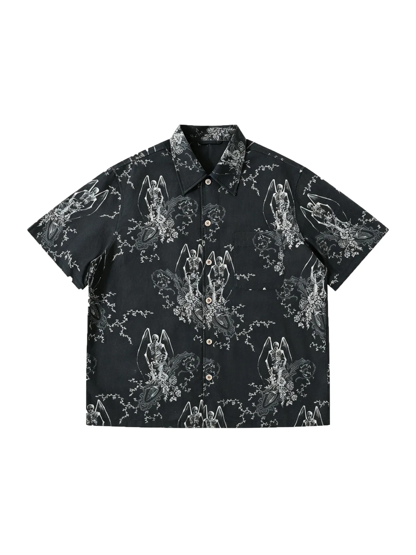 Our Legacy 26SS Skull Angel Printed Cotton Linen Loose Short Sleeve Shirt
Our Legacy 26SS Skull Angel Printed Cotton Linen Loose Short Sleeve Shirt
