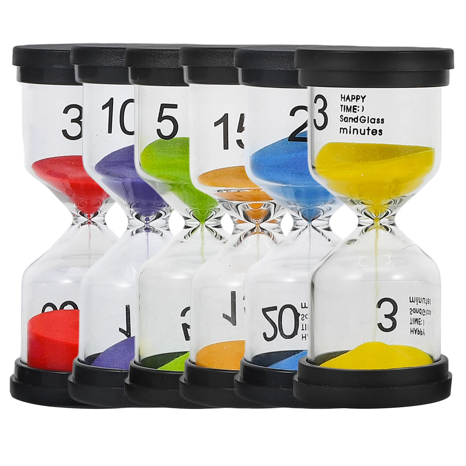 6pcs Black Cap Sand Timer Hourglass Set 3 Game Timers 5 10 15 20 30 Minutes Reusable Game Bath Yoga Desktop Decor
6pcs Black Cap Sand Timer Hourglass Set 3 Game Timers 5 10 15 20 30 Minutes Reusable Game Bath Yoga Desktop Decor