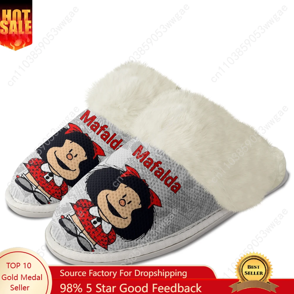 Mafalda Plush Slippers Warm Shoes Mens Womens Home Plush Slipper Cotton Bedroom Cute Cartoon Tailor-made Thermal Light Slippers
Mafalda Plush Slippers Warm Shoes Mens Womens Home Plush Slipper Cotton Bedroom Cute Cartoon Tailor-made Thermal Light Slippers
