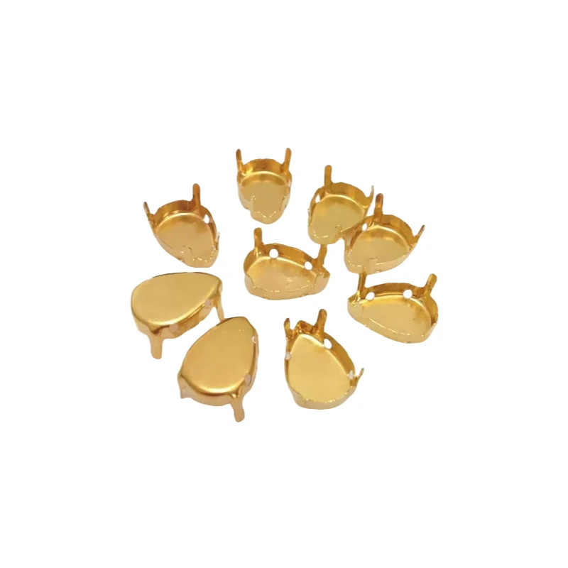 Droplet Gold Metal Claw Setting Closed Back For Sewing on Pear Fancy Stone 10X14MM,13X18MM,18X25MM,20X30MM
Droplet Gold Metal Claw Setting Closed Back For Sewing on Pear Fancy Stone 10X14MM,13X18MM,18X25MM,20X30MM