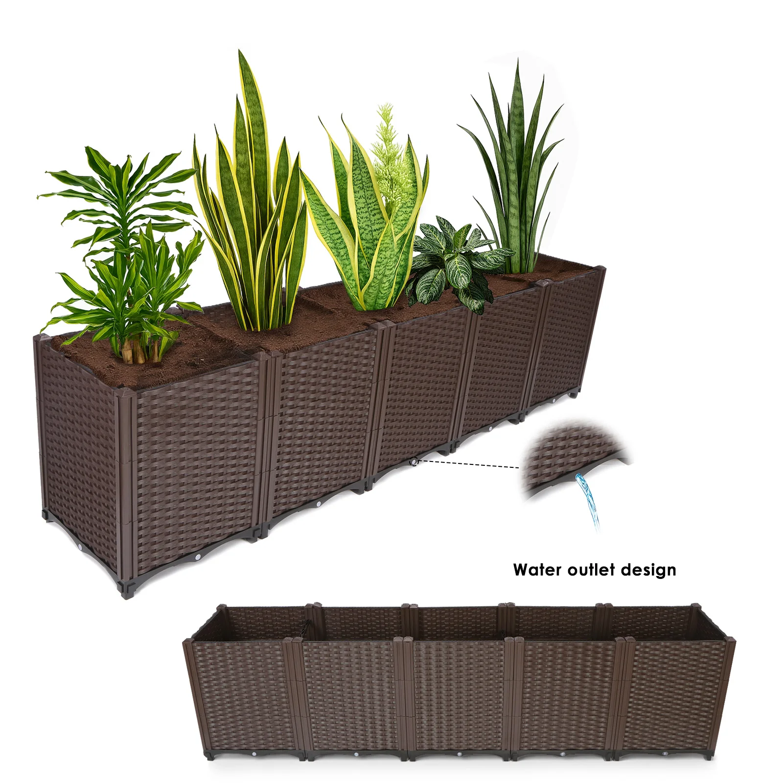 79x16x20 Inch Large Planters Garden Boxes Raised Garden Bed Elevated Planter Box for Growing Flowers Vegetables
79x16x20 Inch Large Planters Garden Boxes Raised Garden Bed Elevated Planter Box for Growing Flowers Vegetables