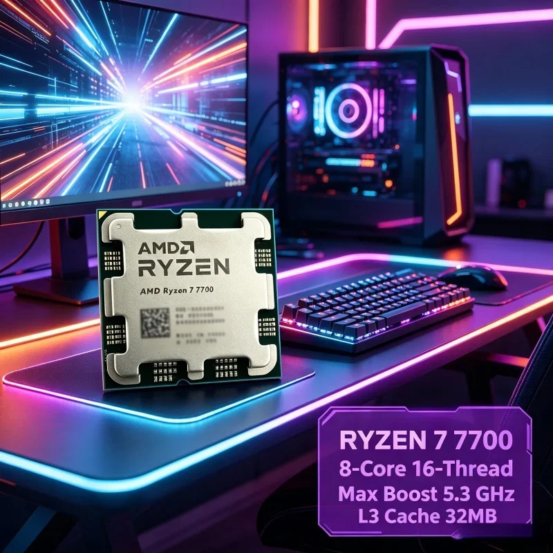 AMD Ryzen 7 7700 Desktop Processor 8-Core 16-Thread 5.3GHz Unlocked Socket AM5 R7 7700 Gaming CPU Without Package
AMD Ryzen 7 7700 Desktop Processor 8-Core 16-Thread 5.3GHz Unlocked Socket AM5 R7 7700 Gaming CPU Without Package