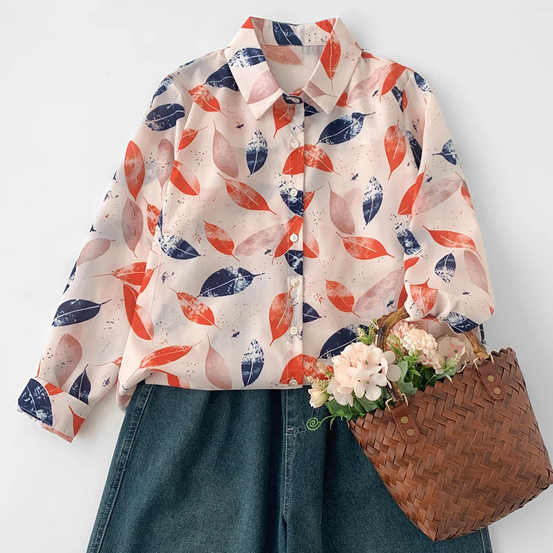 Women Chic Fashion Leaf Print Shirt Long Sleeve Thin Floral Blouse Tops Y2k Streetwear Beach Party
Women Chic Fashion Leaf Print Shirt Long Sleeve Thin Floral Blouse Tops Y2k Streetwear Beach Party