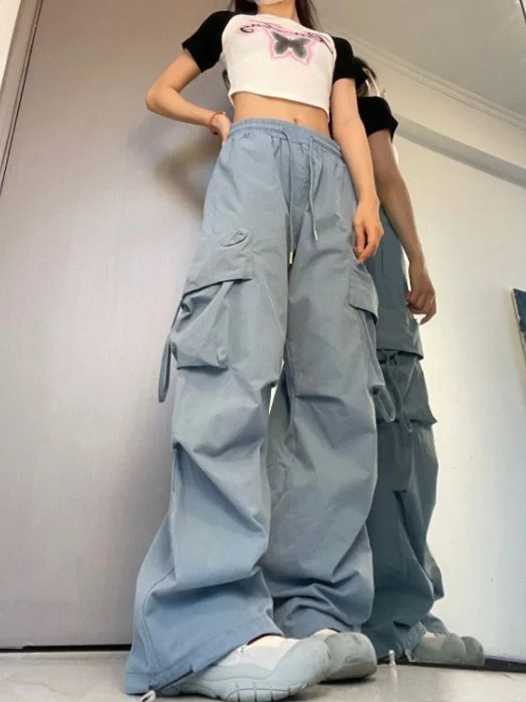 Women Cargo Pants High Waist Streetwear Hip Hop Trousers Female Big Pockets Casual Low Waist Drawstring Baggy Sweatpants
Women Cargo Pants High Waist Streetwear Hip Hop Trousers Female Big Pockets Casual Low Waist Drawstring Baggy Sweatpants