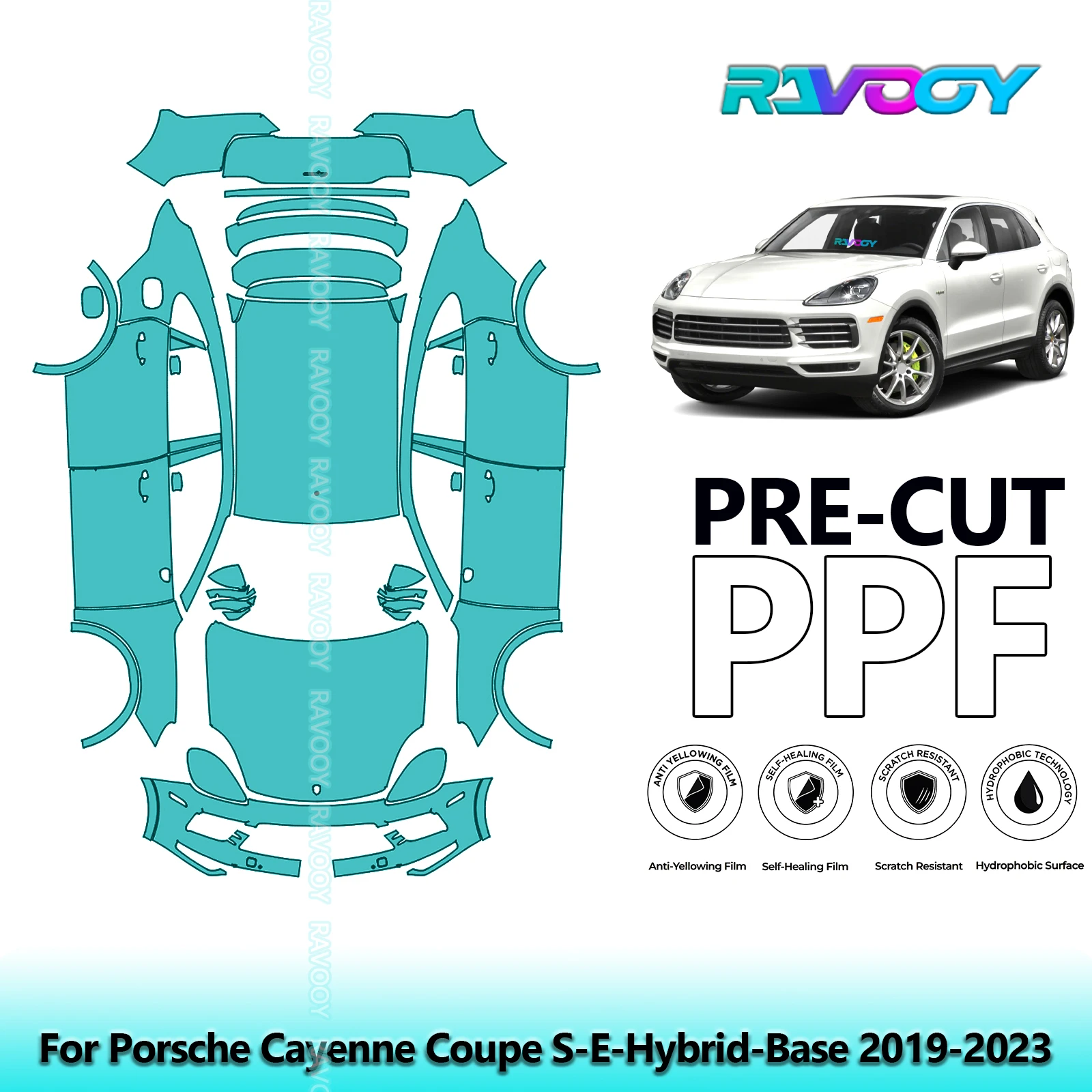 8.5Mil Precut PPF Paint Protection Film Full Vehicle Clear Bra For Porsche Cayenne Coupe S-E-Hybrid-Base 2019-2023
8.5Mil Precut PPF Paint Protection Film Full Vehicle Clear Bra For Porsche Cayenne Coupe S-E-Hybrid-Base 2019-2023