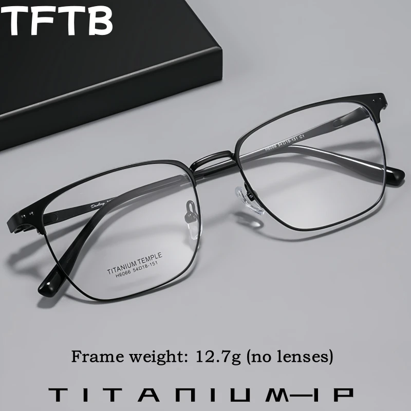 TFTB Business Men's Pure Titanium Glasses Retro Oval Ultra-light Fashion High Quality Optical Prescription Eyeglasses Frame H606
TFTB Business Men's Pure Titanium Glasses Retro Oval Ultra-light Fashion High Quality Optical Prescription Eyeglasses Frame H606