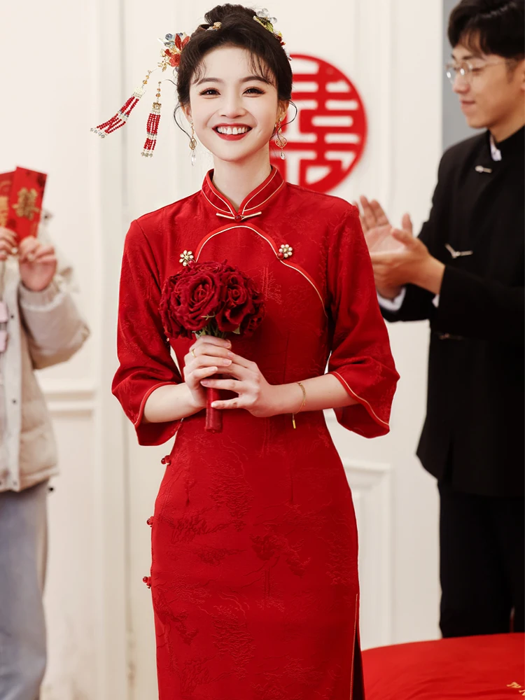 Red Wedding New Chinese Sle Young Bride Gown Sensation Marriage Ceremony Qipao Skirt Improved Return Home Casual ...
Red Wedding New Chinese Sle Young Bride Gown Sensation Marriage Ceremony Qipao Skirt Improved Return Home Casual ...