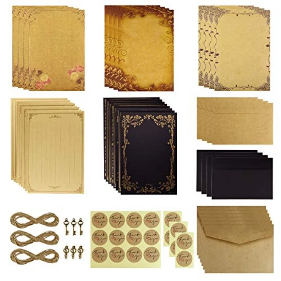Vintage Stationary Paper and Envelopes Set, Aged Paper Writing Paper Stationery Set for Writing Printing
Vintage Stationary Paper and Envelopes Set, Aged Paper Writing Paper Stationery Set for Writing Printing