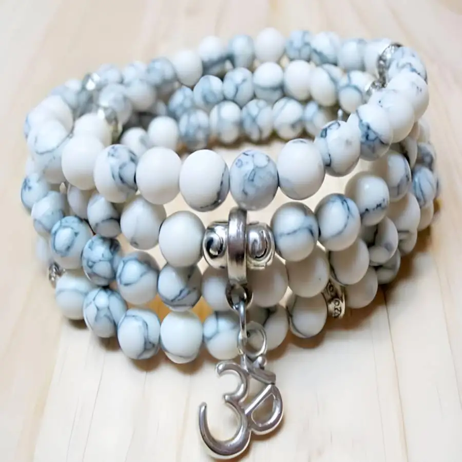 6mm Howlite Gemstone Mala Bracelet 108 Beads 3D pendant elastic Sacred Stone Zen Spiritual Men's Buddha Yoga Bead Bohemian
6mm Howlite Gemstone Mala Bracelet 108 Beads 3D pendant elastic Sacred Stone Zen Spiritual Men's Buddha Yoga Bead Bohemian