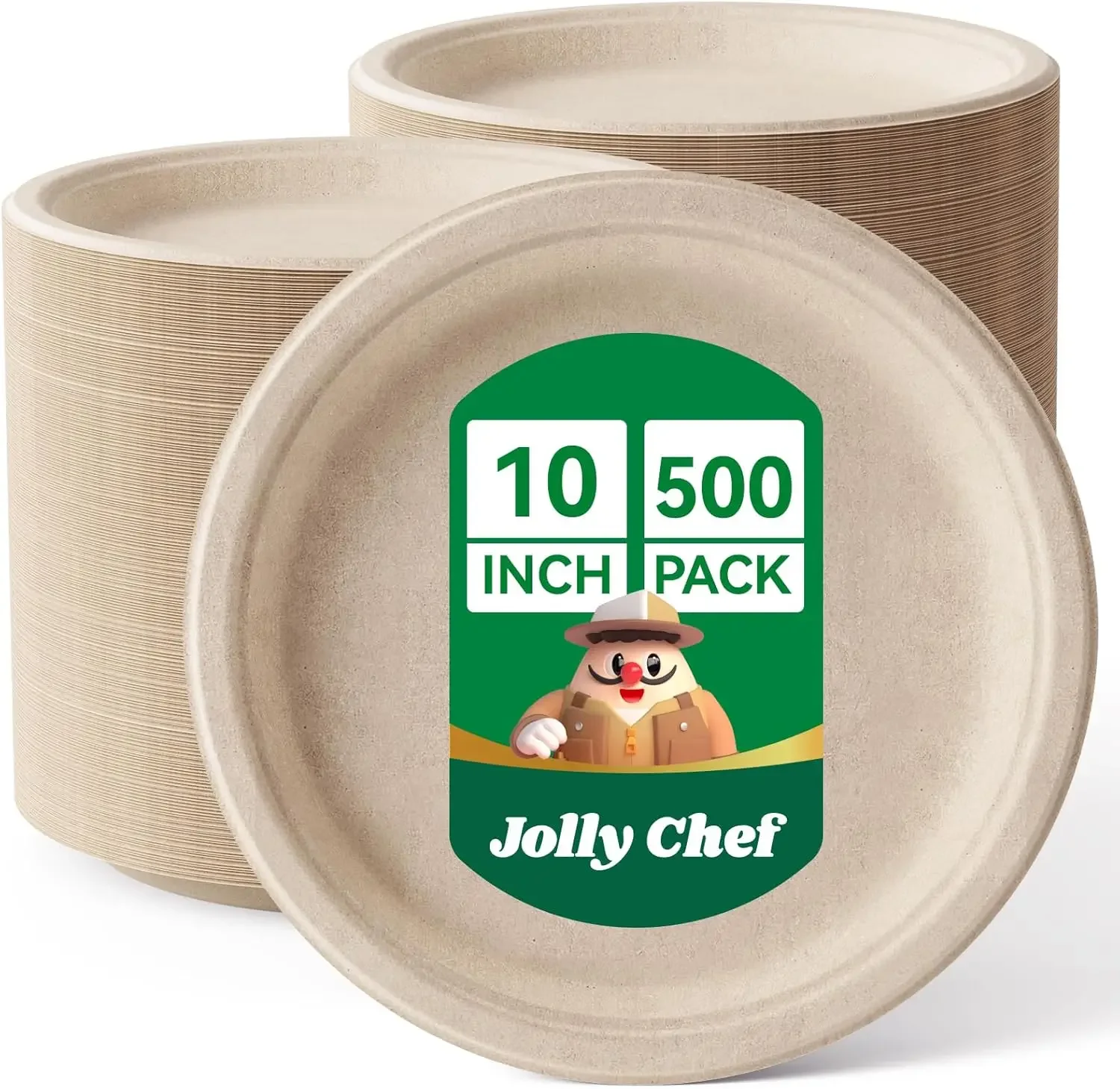 10 Inch Heavy Duty Compostable Plates 500 Count Eco Friendly Disposable Natural Bagasse Biodegradable Sugarcane Plates for Party
10 Inch Heavy Duty Compostable Plates 500 Count Eco Friendly Disposable Natural Bagasse Biodegradable Sugarcane Plates for Party