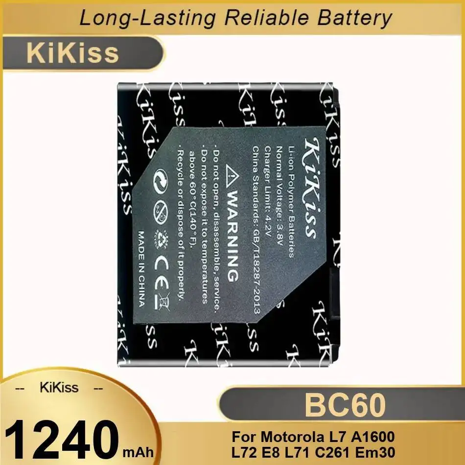 Reliable Power Supply Mobile Phone Battery For Motorola Moto L7 A1600 L72 E8 L71 C261 EM30 Safe 1240Mah BC60
Reliable Power Supply Mobile Phone Battery For Motorola Moto L7 A1600 L72 E8 L71 C261 EM30 Safe 1240Mah BC60