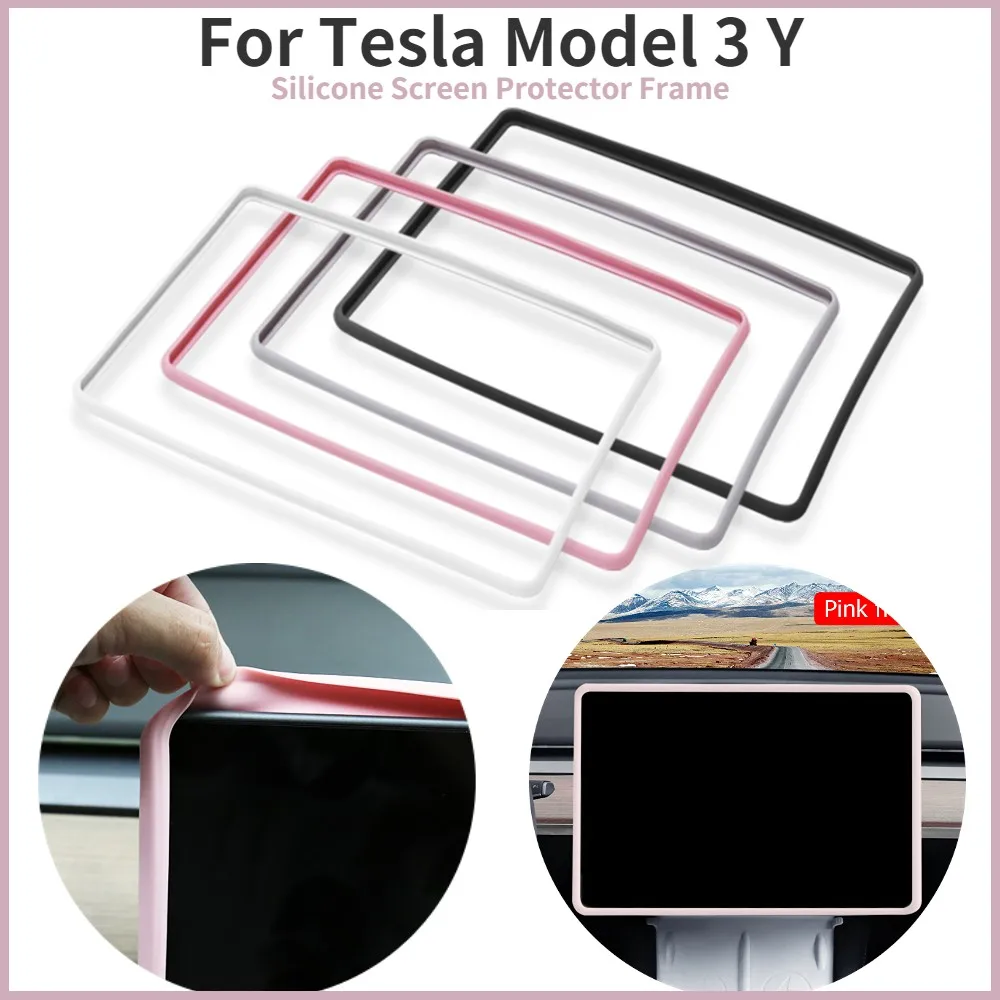 For Tesla Model 3 Y Silicone Protective Trim Cover Central Control Navigation Screen Protector Frame Interior Accessories
For Tesla Model 3 Y Silicone Protective Trim Cover Central Control Navigation Screen Protector Frame Interior Accessories