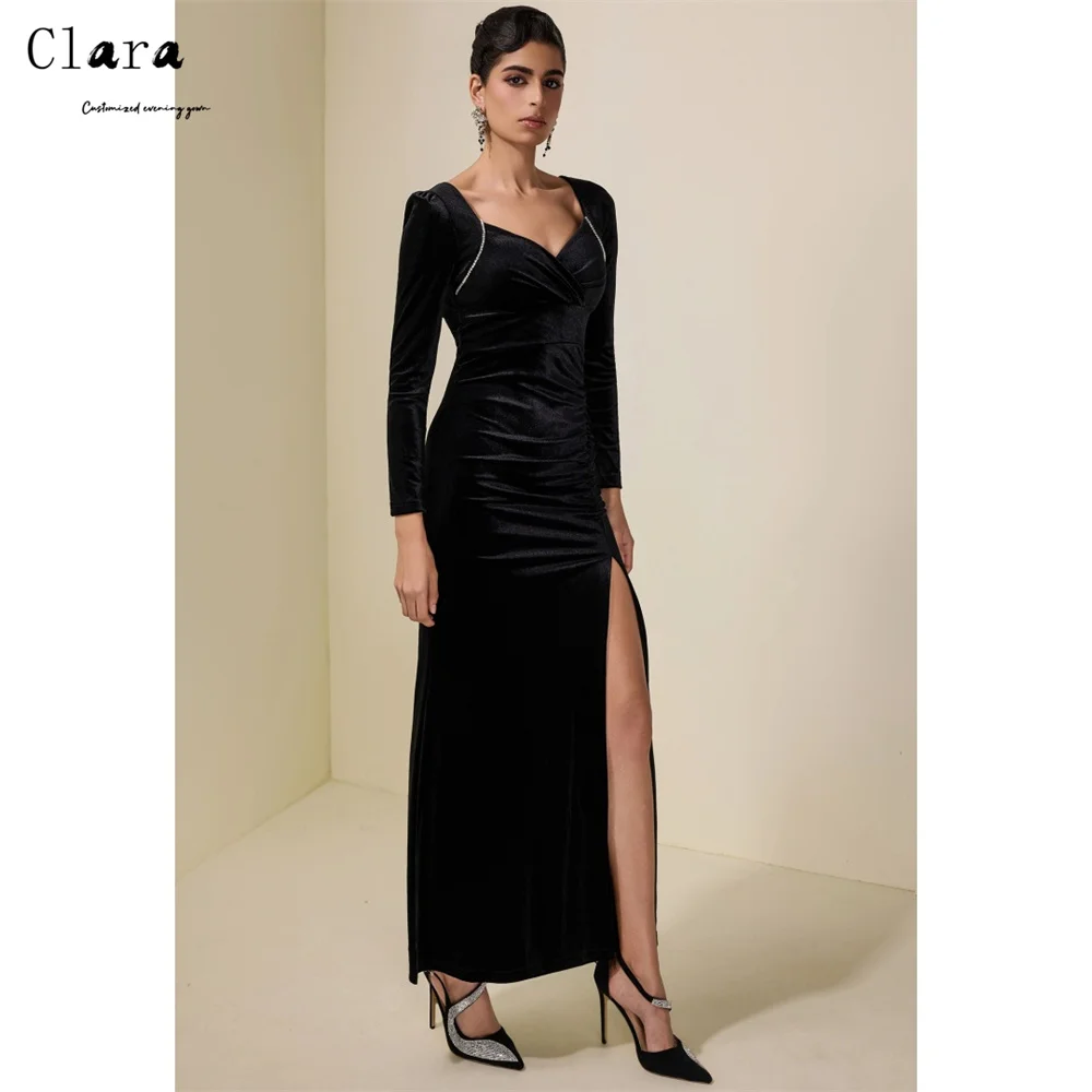 Clara Custom Black Fishtail Long Sleeves Rhinestones Evening Dresses Wedding Guest Dresses Luxury 2026 for Party Ball Gown Dress
Clara Custom Black Fishtail Long Sleeves Rhinestones Evening Dresses Wedding Guest Dresses Luxury 2026 for Party Ball Gown Dress