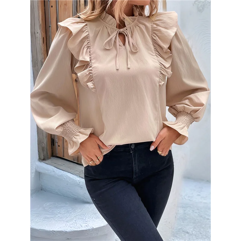NEW-Women's Long Sleeve Tops Dressy Casual V Neck Ruffle Tunic Chiffon Blouse Fall Trendy Work Shirts
NEW-Women's Long Sleeve Tops Dressy Casual V Neck Ruffle Tunic Chiffon Blouse Fall Trendy Work Shirts