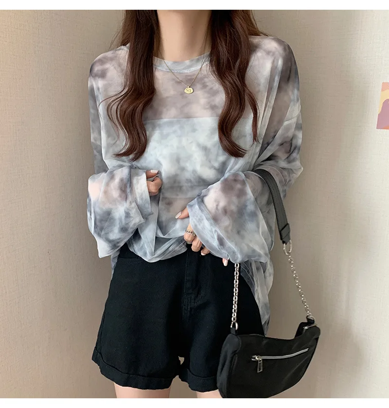 Women's Fashion T-Shirt 2025 Spring Summer Latest Tie Dye Long Sleeved T-Shirt Lazy Style Loose Mesh Top Long Sleeved Blouses
Women's Fashion T-Shirt 2025 Spring Summer Latest Tie Dye Long Sleeved T-Shirt Lazy Style Loose Mesh Top Long Sleeved Blouses
