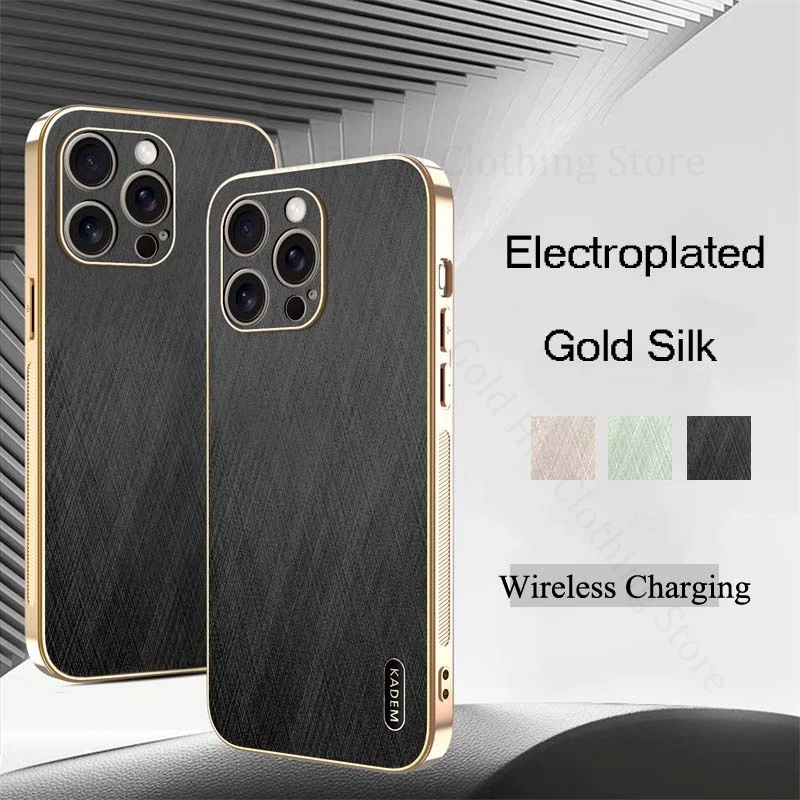 6D Plating Gold Silk Leather Texture Phone Case For iPhone 16e SE 4 Tough Electroplated Cover For Apple 16 15 Pro Max 13 14 Pro
6D Plating Gold Silk Leather Texture Phone Case For iPhone 16e SE 4 Tough Electroplated Cover For Apple 16 15 Pro Max 13 14 Pro