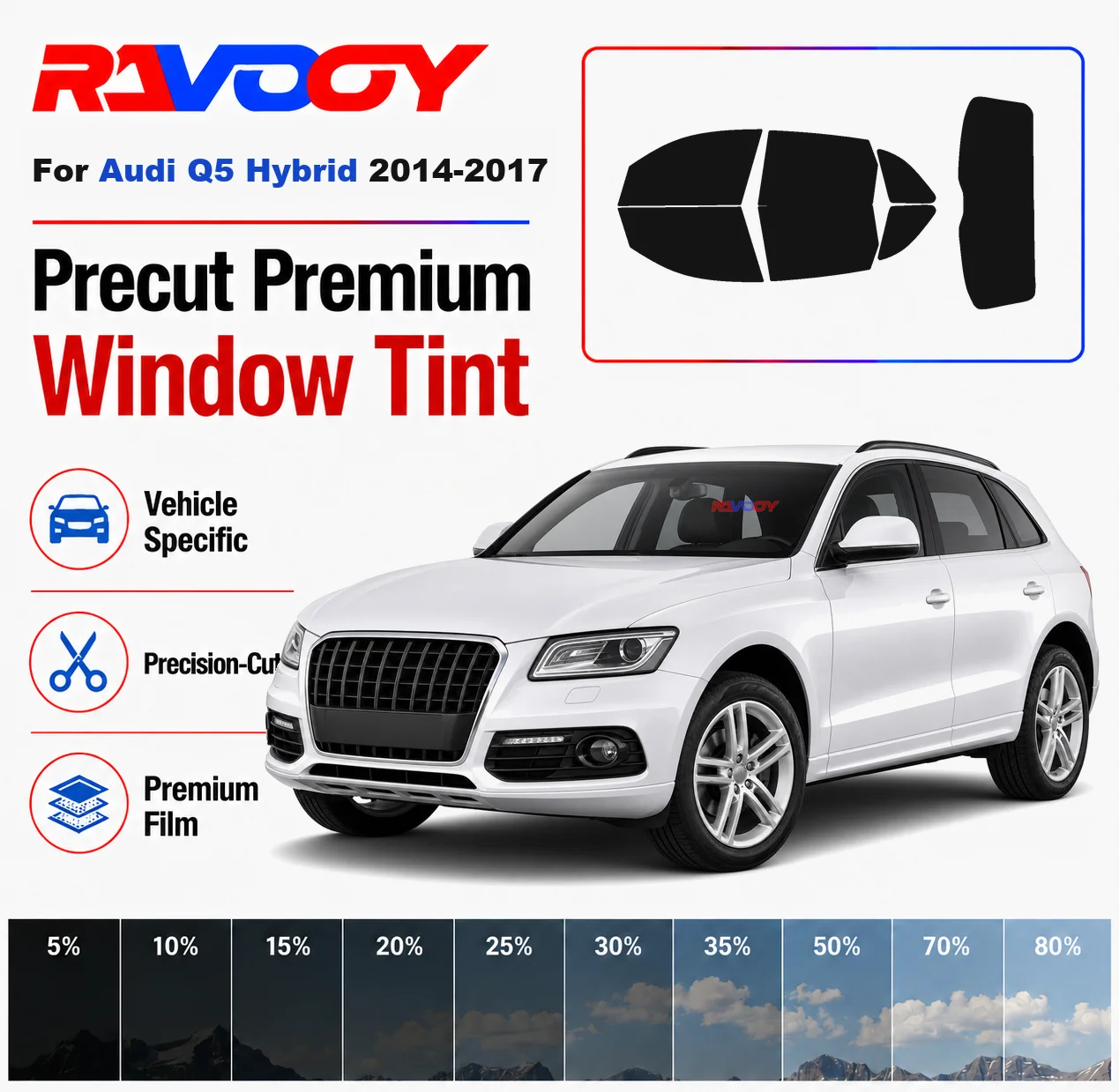 Premium Precut Window Tint Kit Front Rear Windows Rear Windshield For Audi Q5 Hybrid 2014-2017 Complete Set Nano Ceramic Film
Premium Precut Window Tint Kit Front Rear Windows Rear Windshield For Audi Q5 Hybrid 2014-2017 Complete Set Nano Ceramic Film