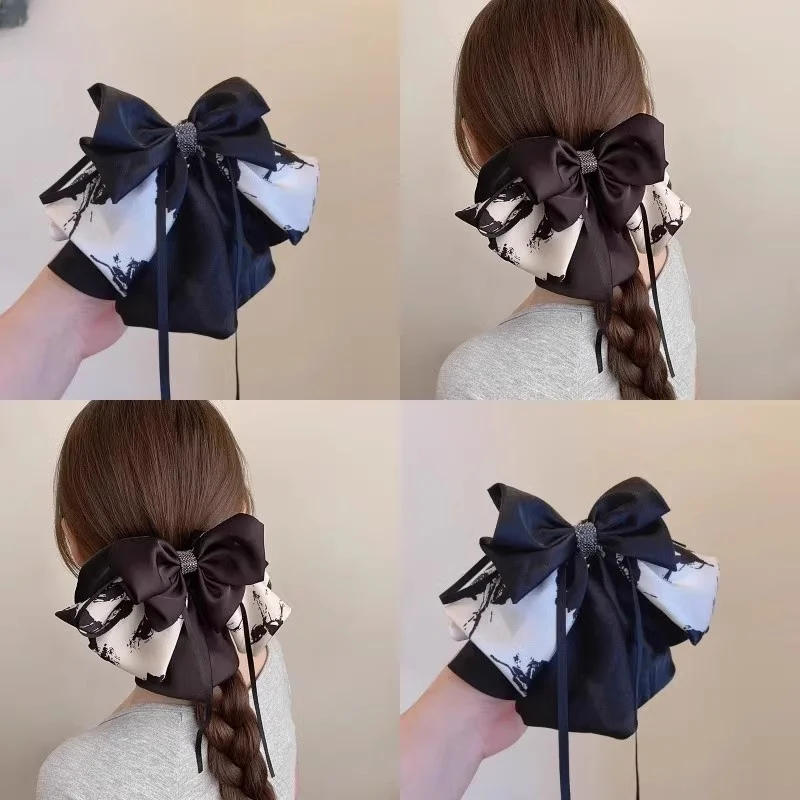 Ink Speckled Leopard Print Satin High-end Minimalist Four Season Women's Bow Grab Clip Ponytail Headband Hair Clip
Ink Speckled Leopard Print Satin High-end Minimalist Four Season Women's Bow Grab Clip Ponytail Headband Hair Clip