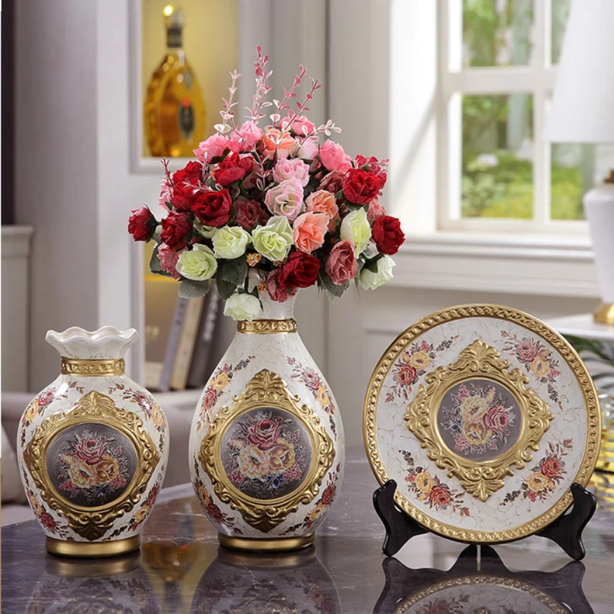 European style vase three piece set, tissue box, fruit tray set, home living room, coffee table, foyer decoration
European style vase three piece set, tissue box, fruit tray set, home living room, coffee table, foyer decoration