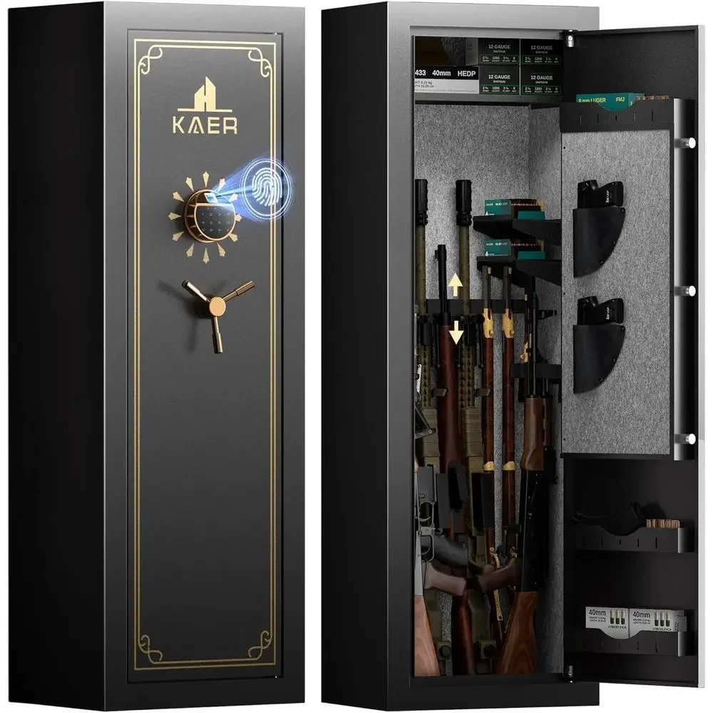 Biometric Safe for Firearms - Wide, Deep Fingerprint Access, Heavy-Duty Cabinet with Removable Shelves & Rack
Biometric Safe for Firearms - Wide, Deep Fingerprint Access, Heavy-Duty Cabinet with Removable Shelves & Rack