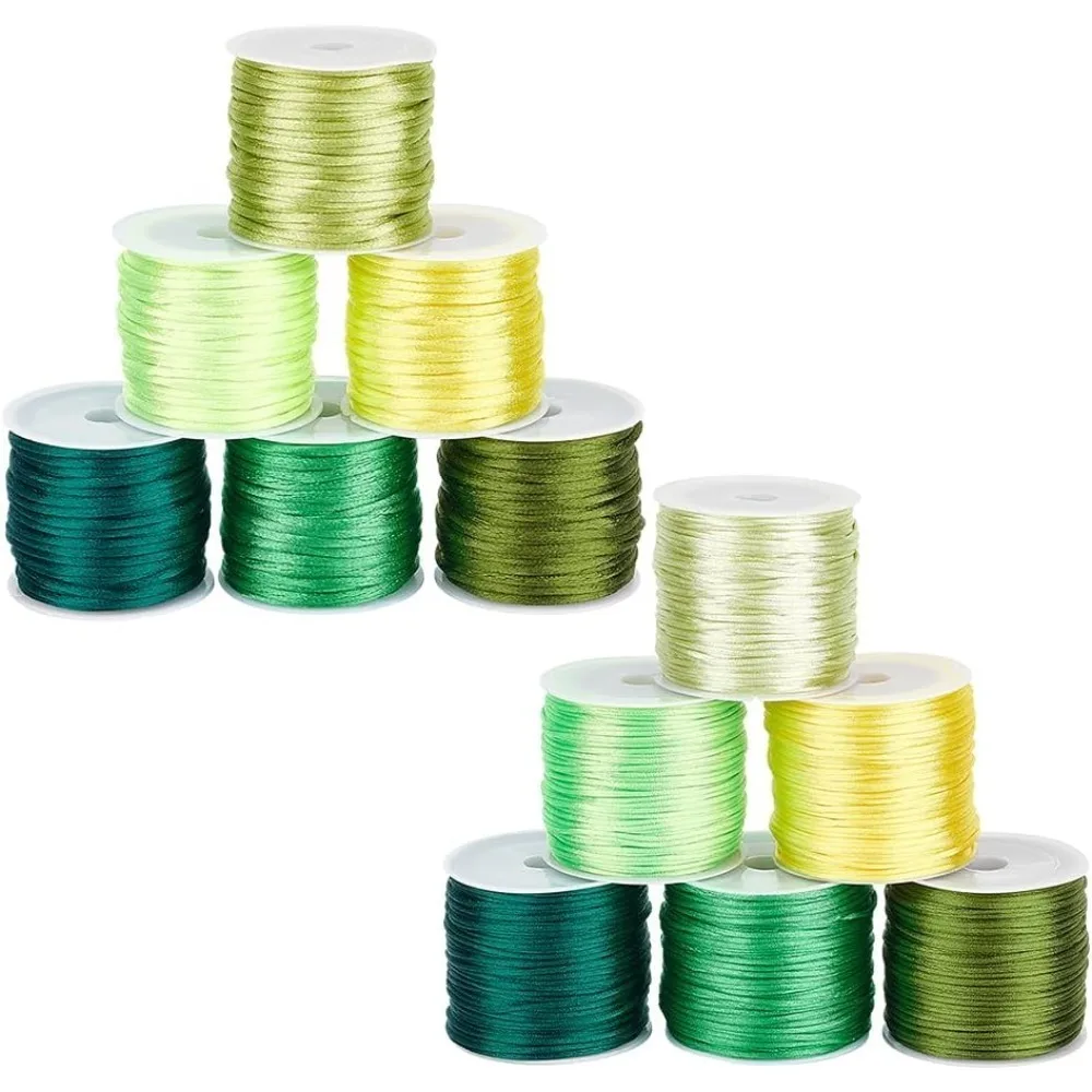262 Yards Green Nylon Cord 6 Color Satin Rattail Cord 1mm 2mm Nylon Satin String Chinese Knotting Cord Beading String for Weave
262 Yards Green Nylon Cord 6 Color Satin Rattail Cord 1mm 2mm Nylon Satin String Chinese Knotting Cord Beading String for Weave