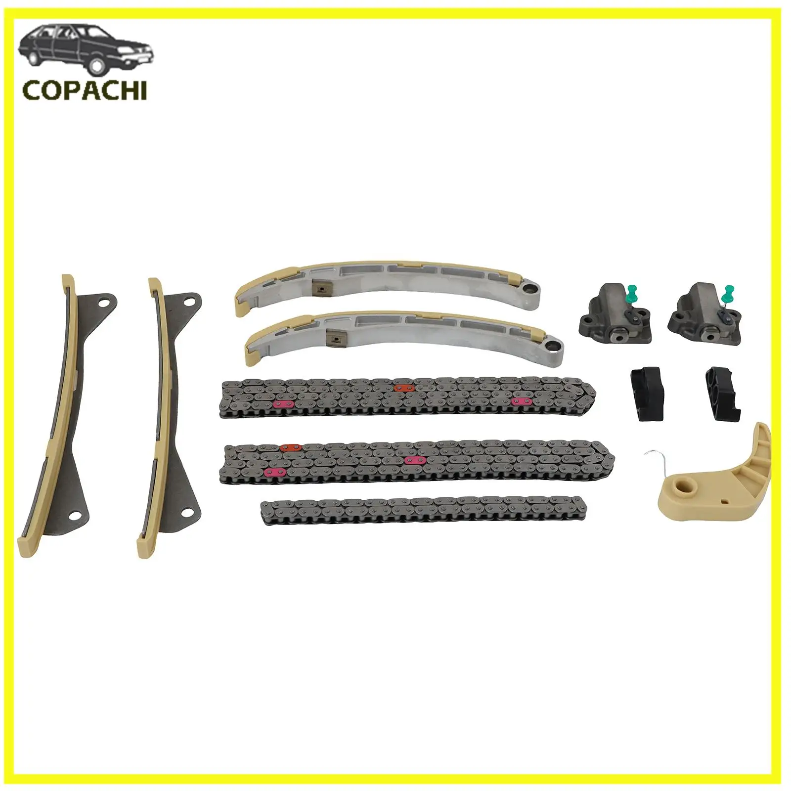 Timing Chain Kit 24321-3L100 24350-3CGA1 for 2015-2021 Sedona Genesis Palisade Santa Fe 3.3L 3.8L Engine Car Accessories Parts
Timing Chain Kit 24321-3L100 24350-3CGA1 for 2015-2021 Sedona Genesis Palisade Santa Fe 3.3L 3.8L Engine Car Accessories Parts