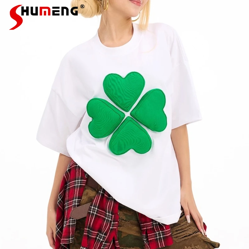 Couple 2025 Spring Summer New High-end Tees Three-dimensional Pattern Cotton Tops Fashion Loose Comfort Short-sleeve T-shirts
Couple 2025 Spring Summer New High-end Tees Three-dimensional Pattern Cotton Tops Fashion Loose Comfort Short-sleeve T-shirts