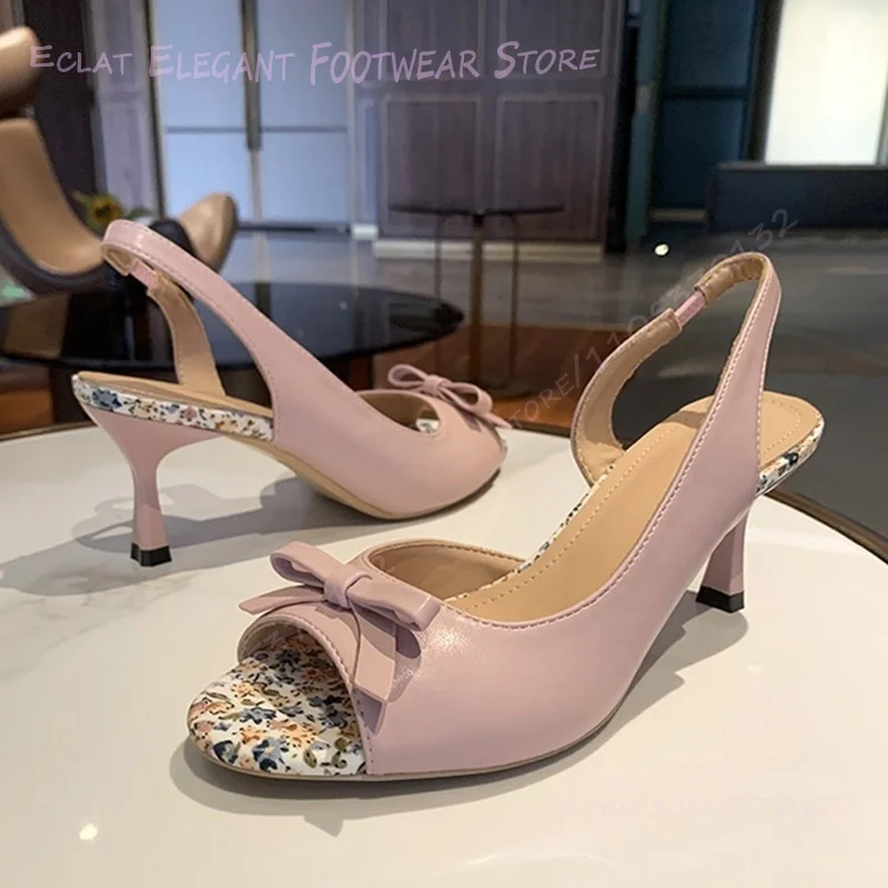 Pink Floral Graffiti Kitten Heel Sandals Women Cute Round Toe With Bow Open Elegant Black Stiletto Girls Buckle Elastic Shoes
Pink Floral Graffiti Kitten Heel Sandals Women Cute Round Toe With Bow Open Elegant Black Stiletto Girls Buckle Elastic Shoes