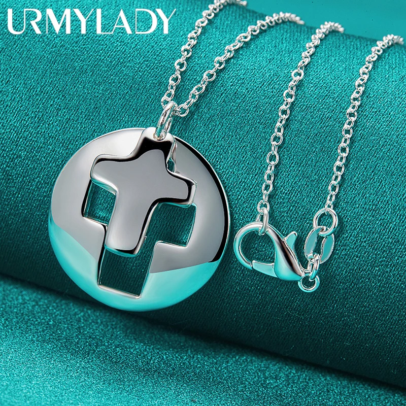URMYLADY 925 Sterling Silver Round Cross 16/18/20/22/24/26/28/30 Inch Pendant Necklace For Women Wedding Party Fashion Jewelry
URMYLADY 925 Sterling Silver Round Cross 16/18/20/22/24/26/28/30 Inch Pendant Necklace For Women Wedding Party Fashion Jewelry