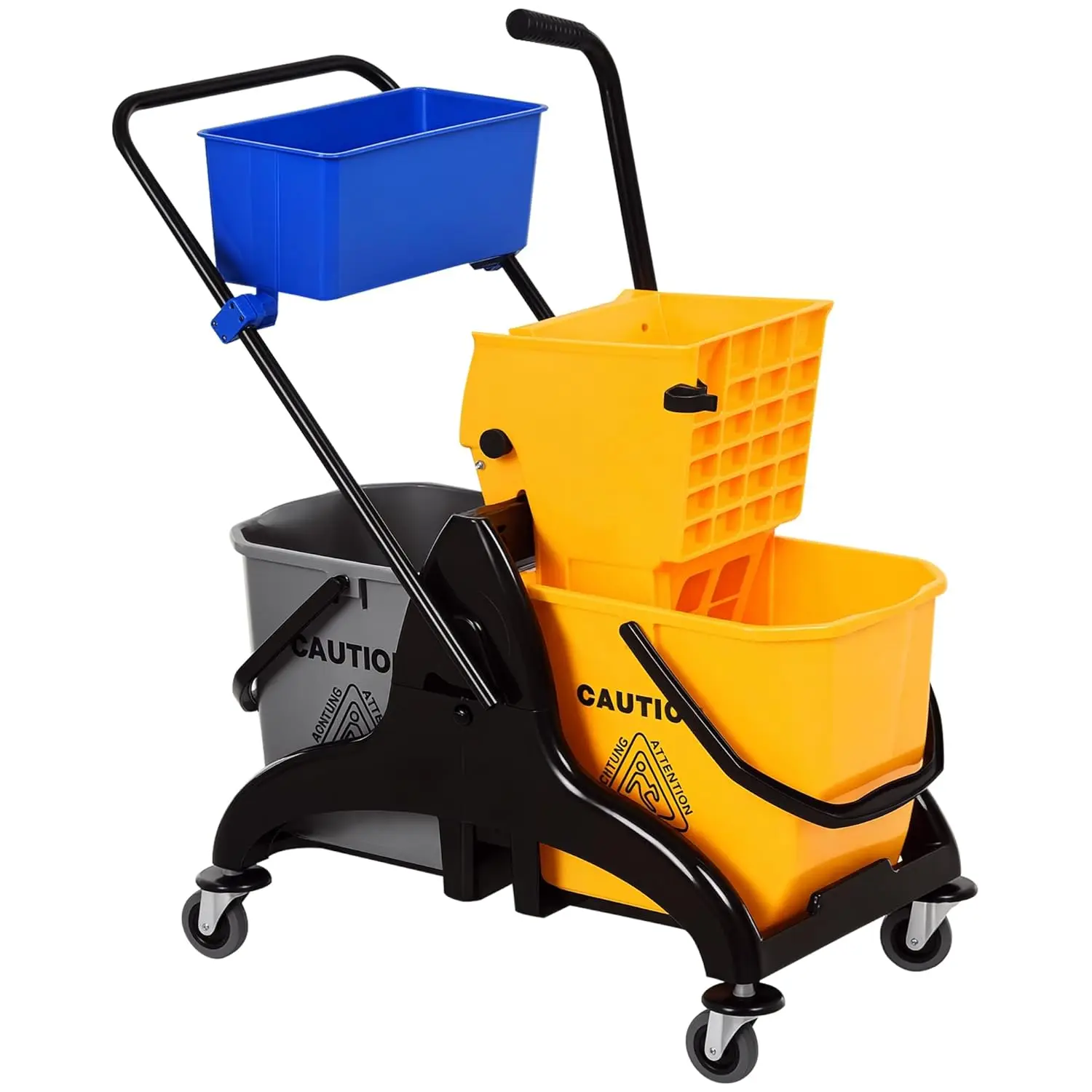 2 x 6 9 Gallon Mop Water Bucket Wringer Cart with Easy to Use Side Press Wringer Smooth Wheels Mop Handle Holder
2 x 6 9 Gallon Mop Water Bucket Wringer Cart with Easy to Use Side Press Wringer Smooth Wheels Mop Handle Holder
