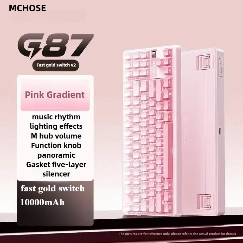 MCHOSE G87 Wireless 3mode Mechanical Keyboard Hot Swap Gasket Structure Gaming Keyboards 10000mAh E-Sports for MAC/WIN
MCHOSE G87 Wireless 3mode Mechanical Keyboard Hot Swap Gasket Structure Gaming Keyboards 10000mAh E-Sports for MAC/WIN