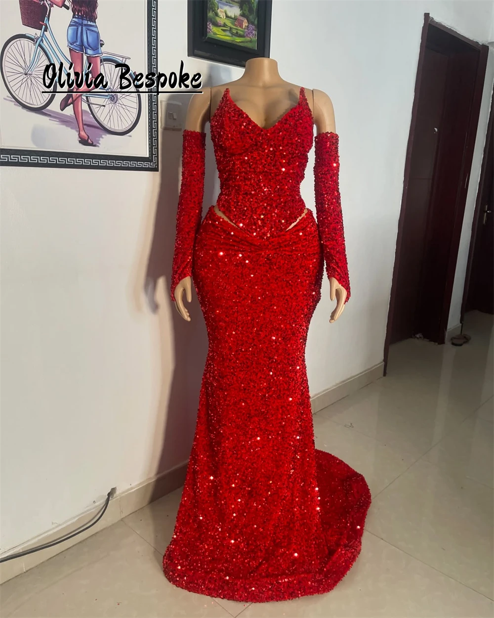 Red Sweetheart Sequin Aso Ebi Beading Evening Dress With Gloves Formal Gown For Wedding Party Mermaid African Customized
Red Sweetheart Sequin Aso Ebi Beading Evening Dress With Gloves Formal Gown For Wedding Party Mermaid African Customized