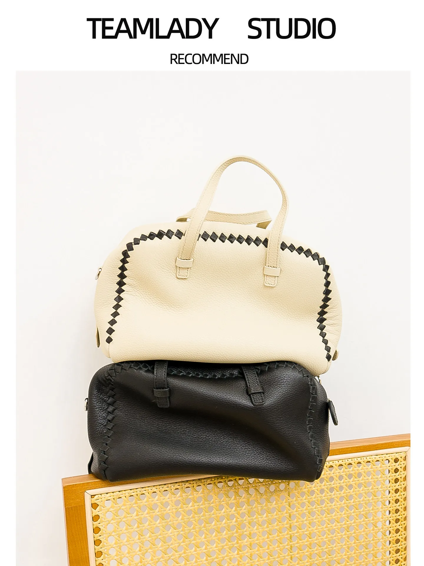 Side Woven Top-grain Cowhide Boston Bag, Pillow Bag & Small Square Bag, Genuine Leather Women's Handbag with Top Handle, Shoulde
Side Woven Top-grain Cowhide Boston Bag, Pillow Bag & Small Square Bag, Genuine Leather Women's Handbag with Top Handle, Shoulde
