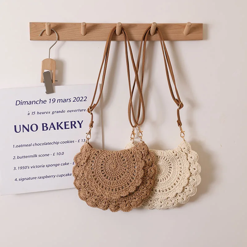 Lace Crossbody Cotton Thread Woven Bag with Hollowed Out Single Shoulder Grass Woven Vacation Style Beach Versatile Women's Bag
Lace Crossbody Cotton Thread Woven Bag with Hollowed Out Single Shoulder Grass Woven Vacation Style Beach Versatile Women's Bag