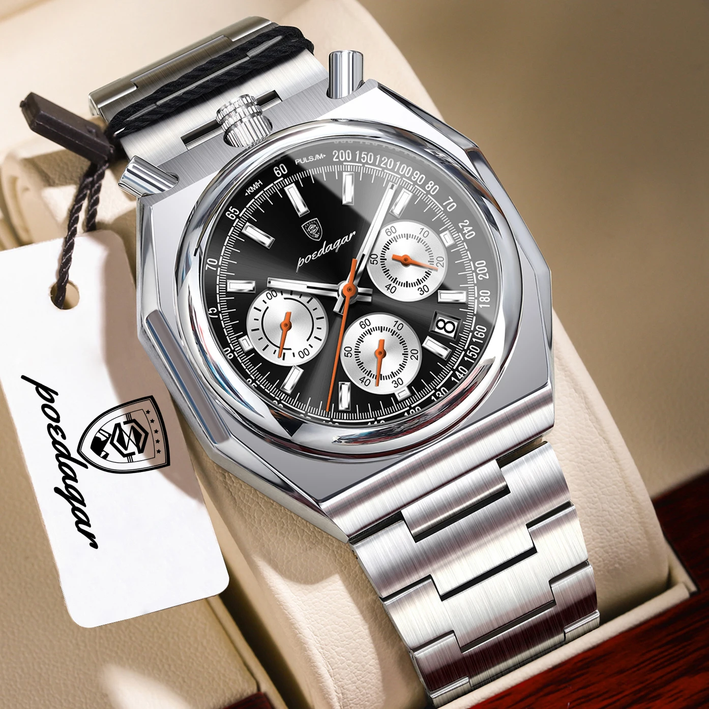 POEDAGAR Youth Unique Man Wristwatch Luminous Waterproof Stainless Steel Men Watch Date Chronograph Quartz Fashion Men's Watches
POEDAGAR Youth Unique Man Wristwatch Luminous Waterproof Stainless Steel Men Watch Date Chronograph Quartz Fashion Men's Watches