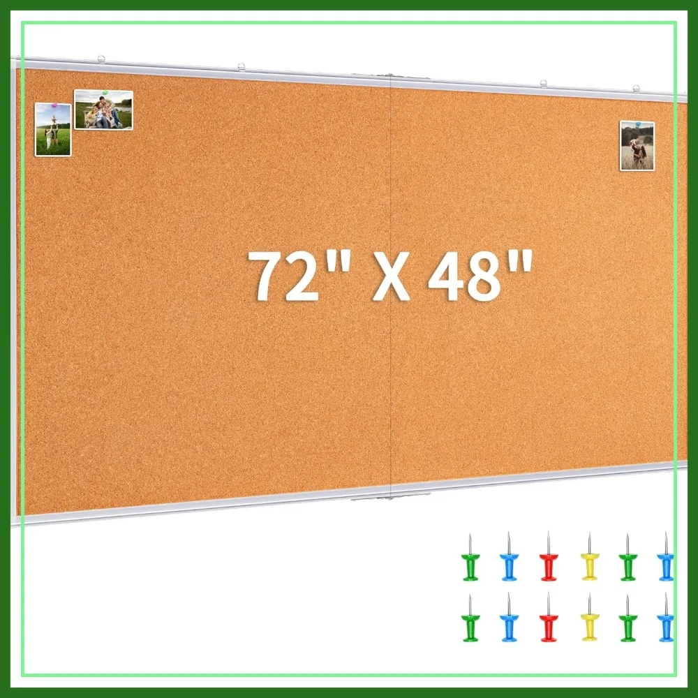 Large Cork Board 72 x 48 in, Aluminum Framed Bulletin Board, Foldable Wall Mounted for Office & Home
Large Cork Board 72 x 48 in, Aluminum Framed Bulletin Board, Foldable Wall Mounted for Office & Home