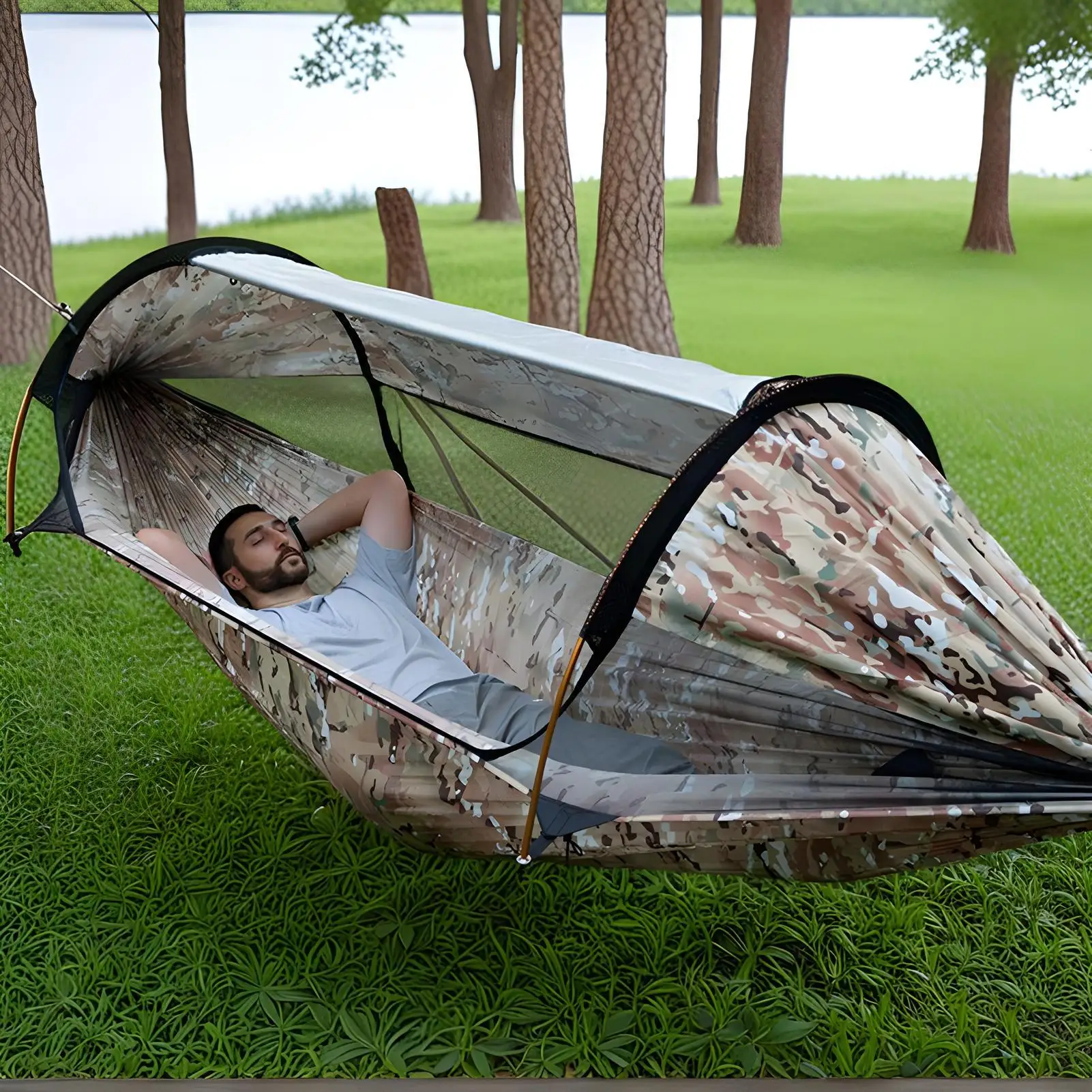 Походный гамак, легкий одинарный двойной гамак, палатка с сеткой для путешествий, противоскользящая спальная качели-кровать для патио, дорожных поездок, пеших прогулок
Походный гамак, легкий одинарный двойной гамак, палатка с сеткой для путешествий, противоскользящая спальная качели-кровать для патио, дорожных поездок, пеших прогулок