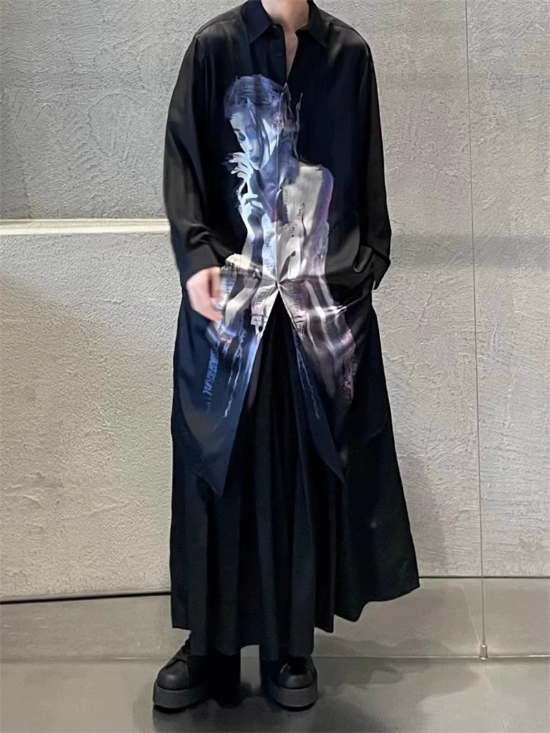 New Spring Autumn Men Tide Yamamoto Portrait Print Shirt Mid Length Design High Street Shirts Loose Unisex Dark Chic Ins Tops
New Spring Autumn Men Tide Yamamoto Portrait Print Shirt Mid Length Design High Street Shirts Loose Unisex Dark Chic Ins Tops