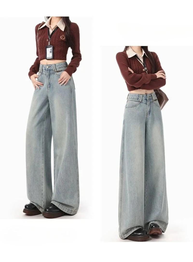 Vintage Korean Winter Wide Leg Jeans Women Casual Harajuku Warm Jeans Streetwear High Waist Baggy Jeans
Vintage Korean Winter Wide Leg Jeans Women Casual Harajuku Warm Jeans Streetwear High Waist Baggy Jeans
