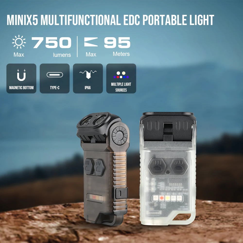 MINIX5 Flashlight Rechargeable LED Flashlights Magnetic Portable Lanterna 750Lumen UV light Night Lamp
MINIX5 Flashlight Rechargeable LED Flashlights Magnetic Portable Lanterna 750Lumen UV light Night Lamp