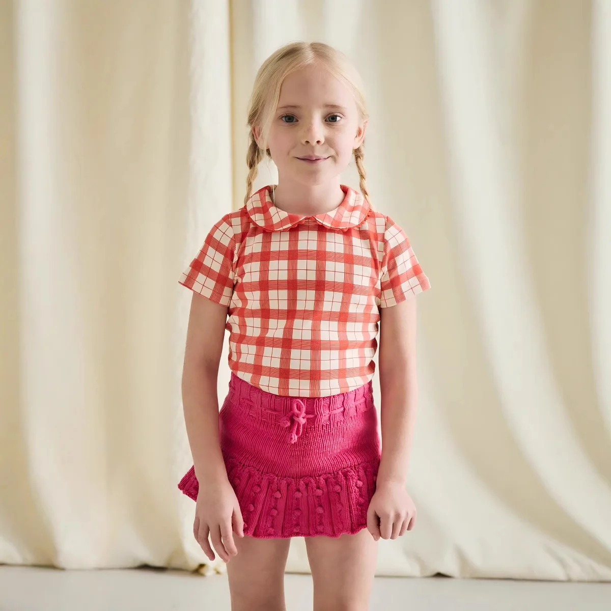 Kids T-Shirt 25 Summer MP Pastoral Girls Doll Collar Top Girls Knitted Flower Trouser Skirt Set
Kids T-Shirt 25 Summer MP Pastoral Girls Doll Collar Top Girls Knitted Flower Trouser Skirt Set