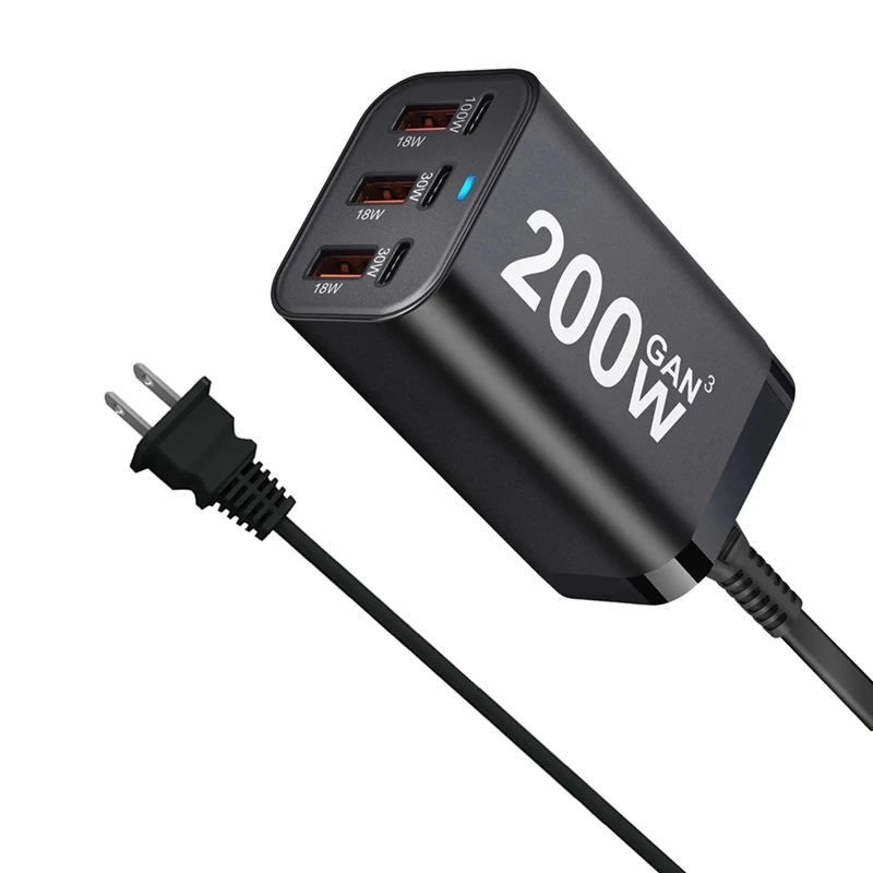 New Style 200W GAN Desktop 3C3A Charger Cross-Border Dedicated GAN Mobile Phone Charger Gan Charge US PLUG
New Style 200W GAN Desktop 3C3A Charger Cross-Border Dedicated GAN Mobile Phone Charger Gan Charge US PLUG